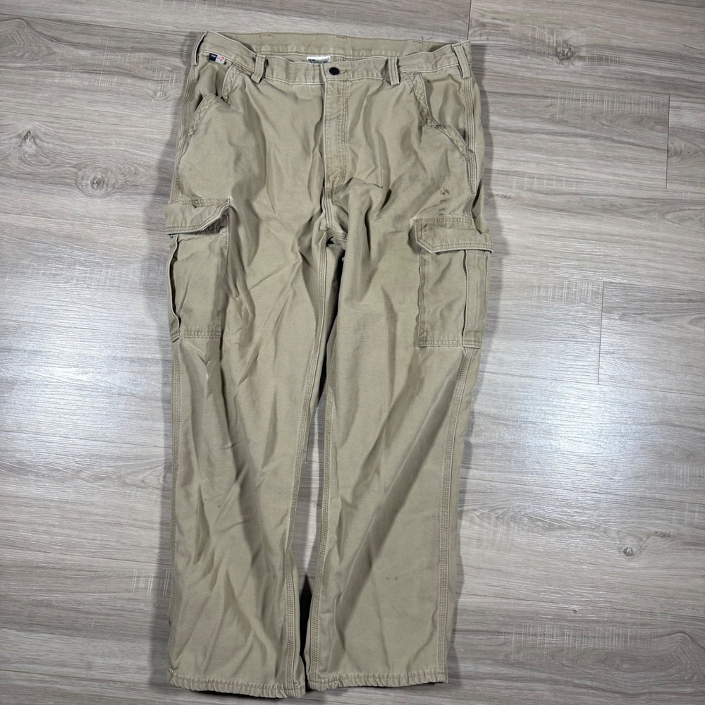 Carhartt Khaki FR Flame Resistant Cargo Pants Workwear Utility Size 40x32‎